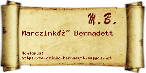 Marczinkó Bernadett névjegykártya